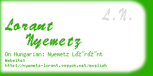 lorant nyemetz business card